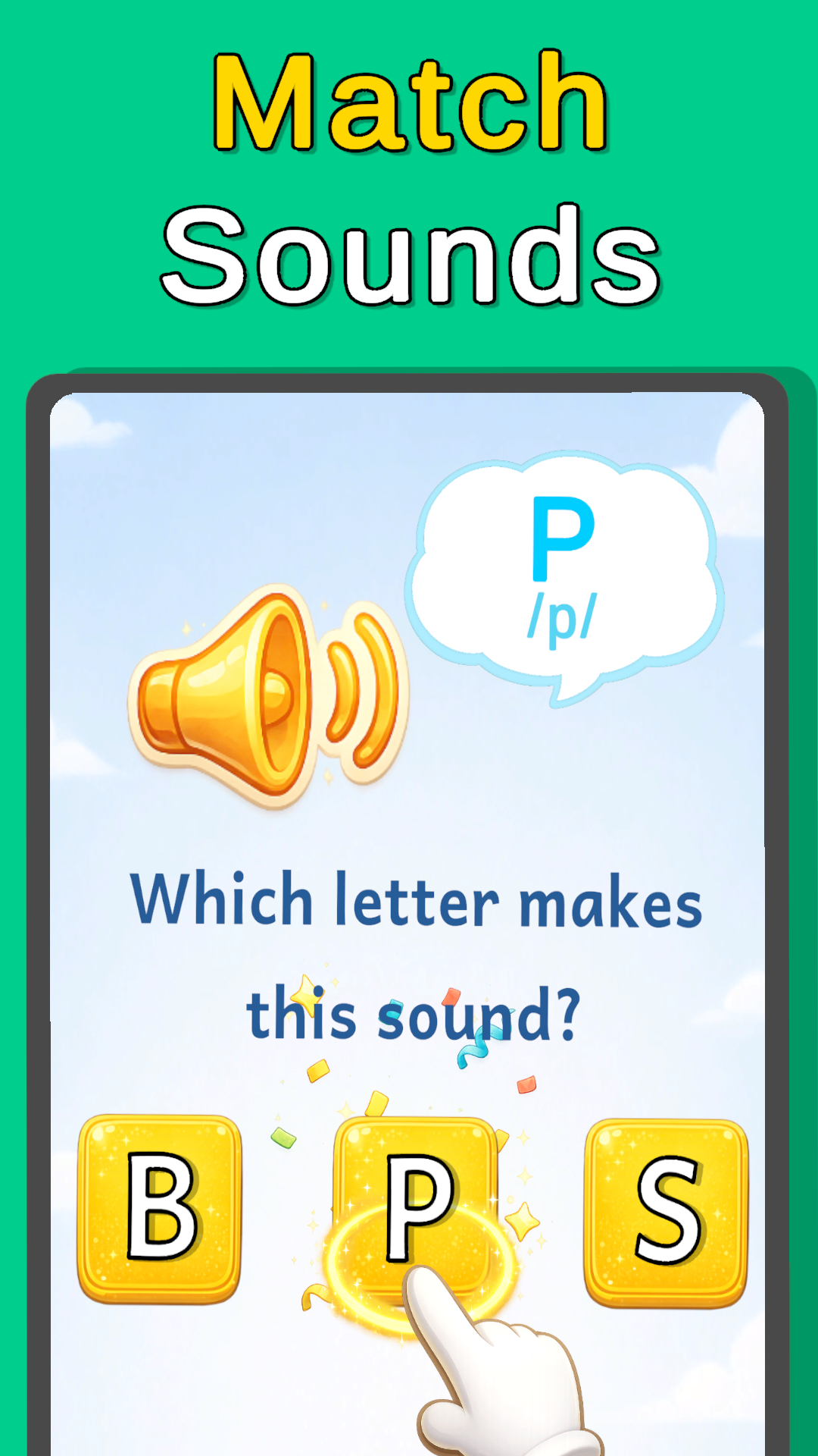 Phonics for Kids match sounds screenshot
